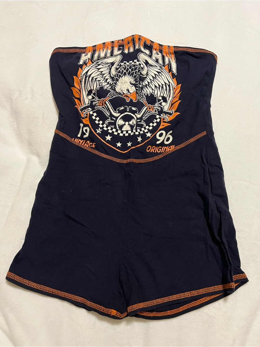 Fashion Nova Navy Blue American Romper Size Medium